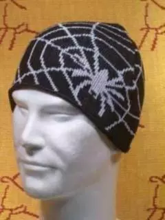 skate beanie spider zwart