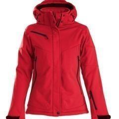 Gevoerde softshell jas Dames red