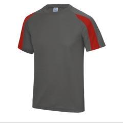 T-shirt Grijs-rood