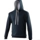 Hoodie contrast Navy-l.grijs
