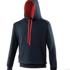 Hoodie contrast Navy-rood