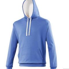 Hoodie contrast Royal-wit