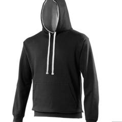 Hoodie contrast Zwart-grijs
