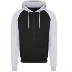 Hoodie Zwart-l.grijs