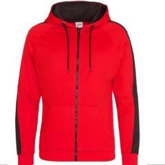 Hoodie rits Rood-zwart